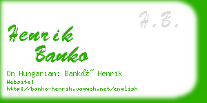 henrik banko business card